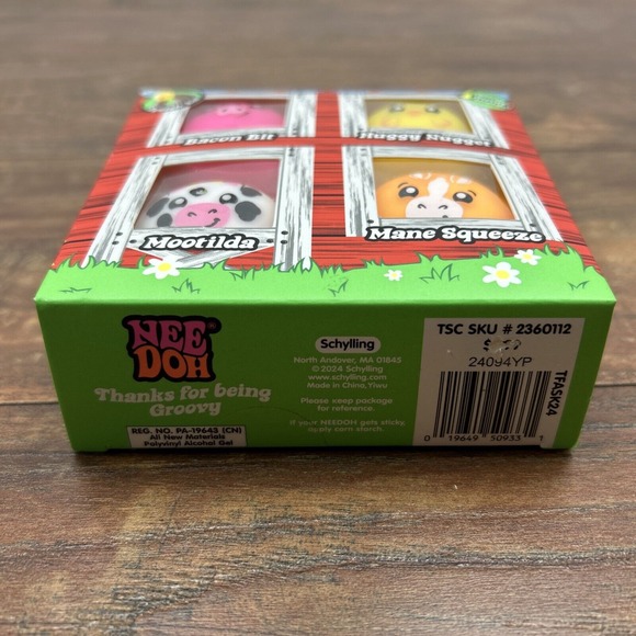 Nee Doh Farmyard Squishkins Animals Pig, Cow, Chicken, Horse NeeDoh 4 Pieces NEW - Picture 10 of 10